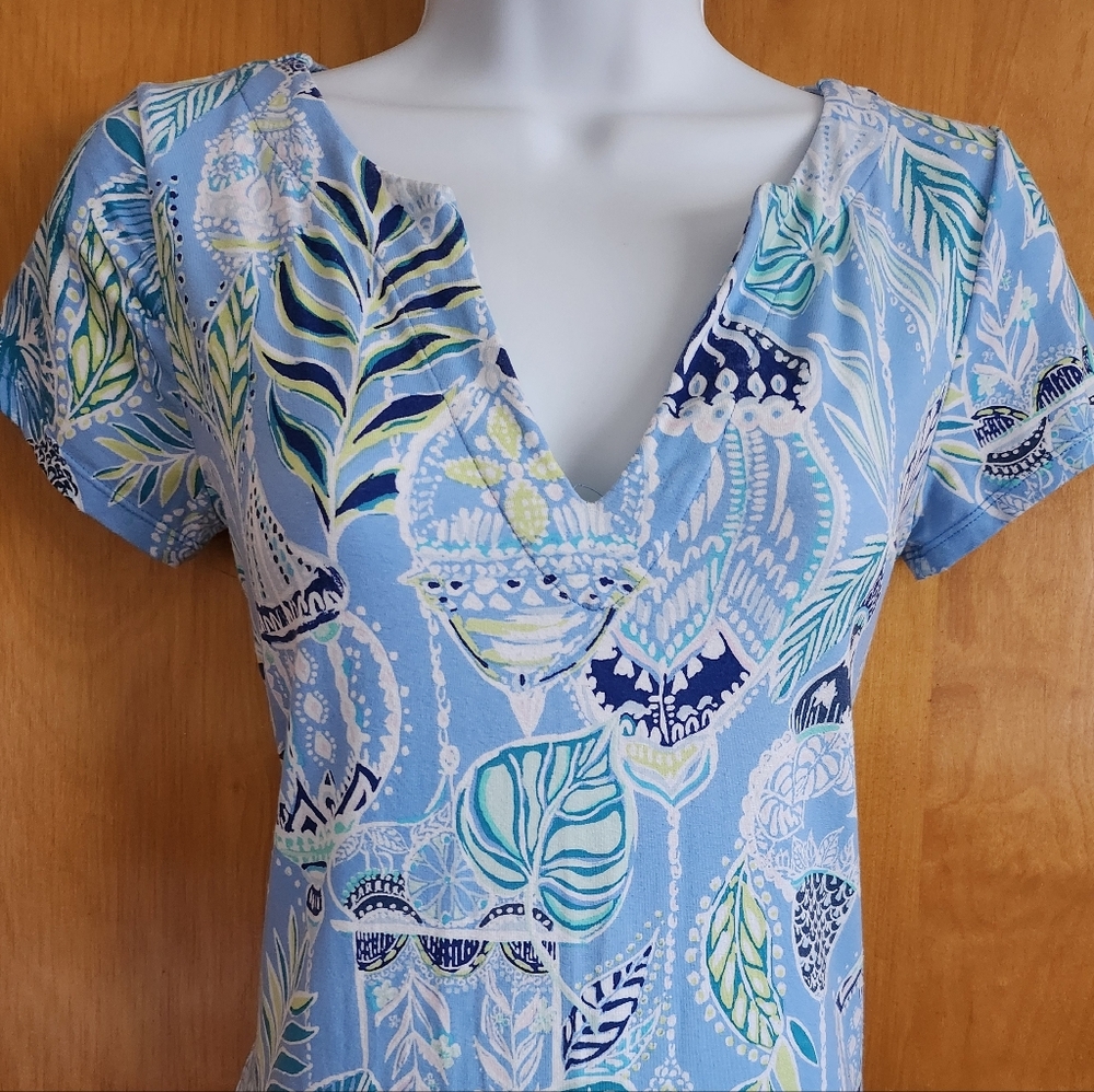 Lilly Pulitzer UPF 50+ Blue Peri Lapis Lanterns Engineered Knit Dress Size XS - Picture 4 of 11
